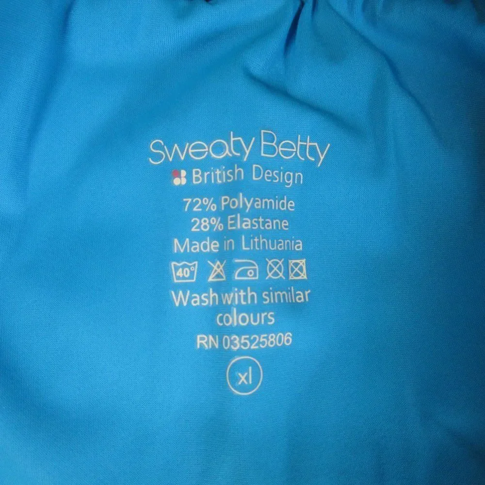 Sweaty Betty Turquoise Blue Lower Rise Womens Running Athletic Shorts Size XL